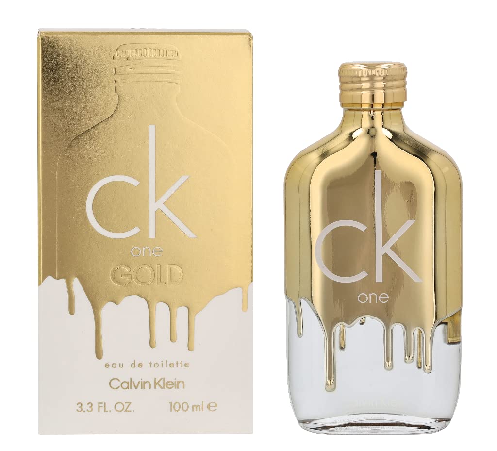 Calvin Klein CK One Gold Eau de Toilette – Fragrance Unisexe Boisée – Avec des Notes de Bergamote, Figuier, Néroli & Bois de Gaïac – Parfums Unisexes de Luxe – Parfum Longue Durée